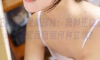 视频探秘：黑料正能量index背后究竟暗藏何种玄机？